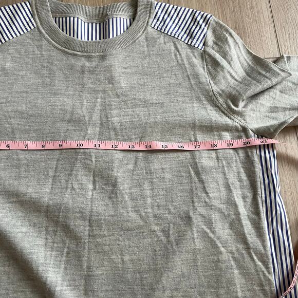 J.Crew Women’s Gray Merino Wool Sweater Blouse Sz L - Picture 5 of 6